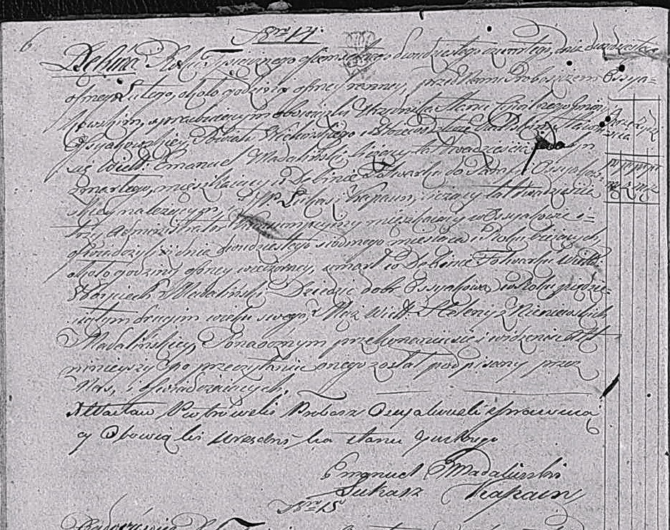 Wojciech Madaliński - akt zgonu